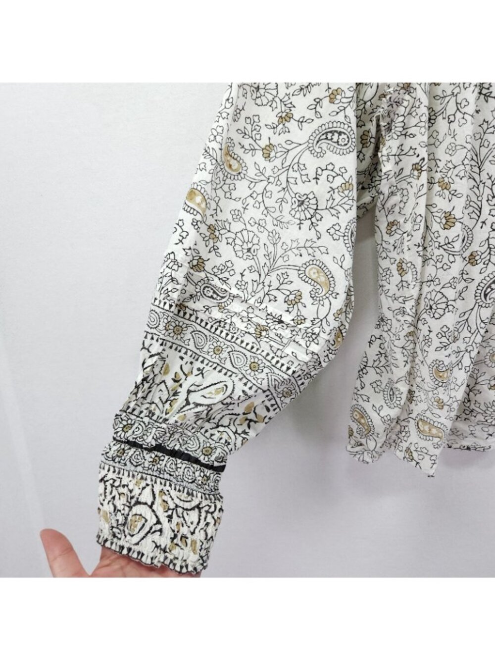 Cleobella Ivy Boho Peasant Top Womens Size Small  Ornate Paisley Floral Print - Picture 9 of 14